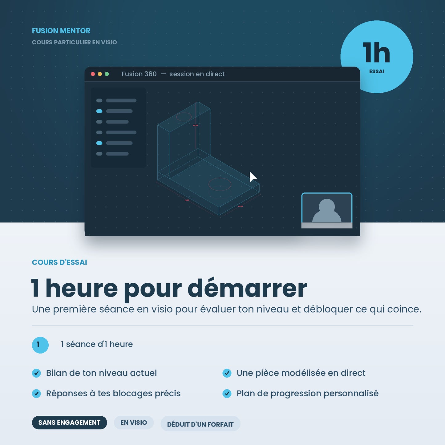 Cours personnalisé Fusion 360 format visio