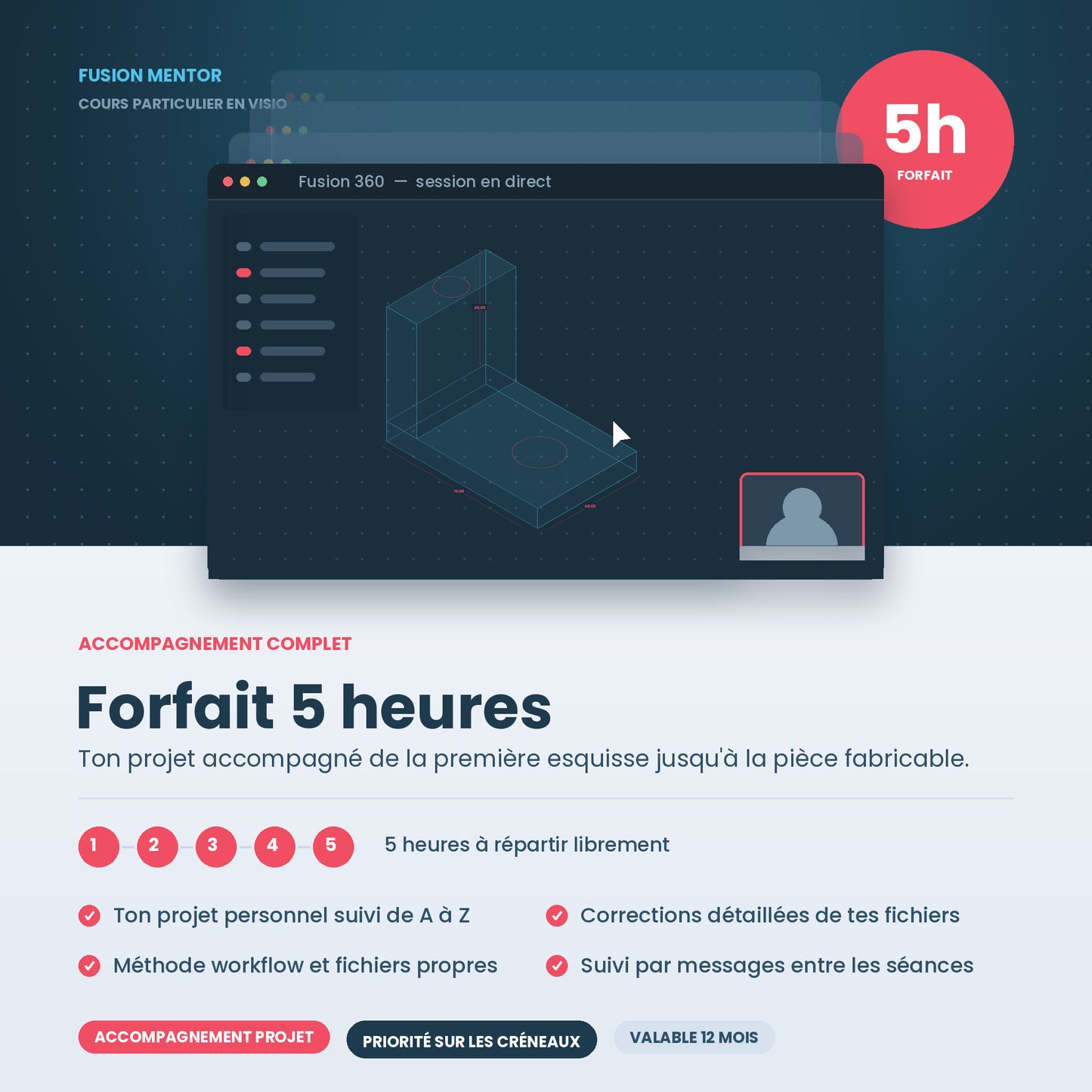 Cours personnalisé Fusion 360 format visio
